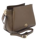 Abby Schultertasche aus Leder Dunkel Taupe TL142468
