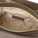 Creta Schultertasche aus Leder und Damenbrieftasche aus Leder mit Rundum-Reißverschluss Dunkel Taupe TL142487