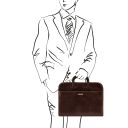 Sorrento Document Leather Briefcase Dark Brown TL141022