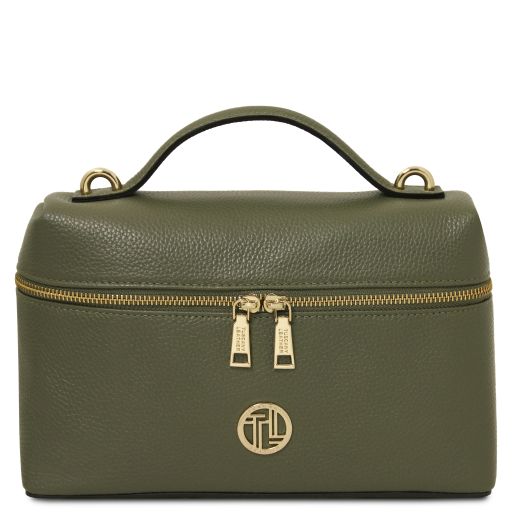 Scrigno Bolso a Mano en Piel Morbida Verde Oscuro TL142484