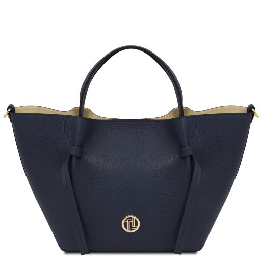 Legame Sac Shopping en Cuir - Grand Modèle Bleu foncé TL142481