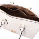 Layla Sac à Main en Cuir Effet Croco Blanc TL142398