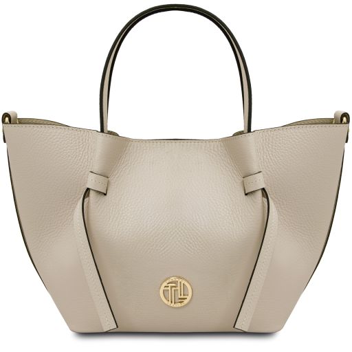 Legame Leather Handbag - Small Size Beige TL142482