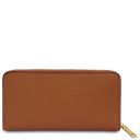 Financier Elégant Portefeuille en Cuir Entièrement Zippée Cognac TL142485