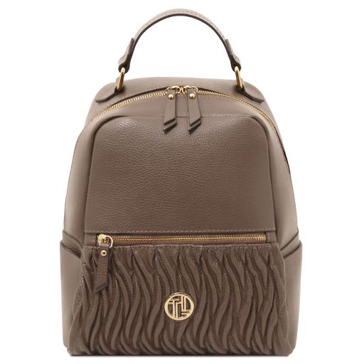 Chantilly Rucksack aus Weichem Leder Dunkel Taupe TL142492