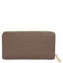 Financier Exclusive zip Around Leather Wallet Dark Taupe TL142494