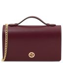 Opera Leather Clutch With Chain Strap Bordeaux TL142505
