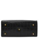Croque Bolso a Mano en Piel Efecto Coco Negro TL142504