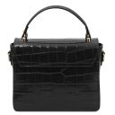 Croque Sac Cabas en Cuir Effet Croco Noir TL142503