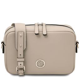 Cubetto Bolso con Badolera en Piel Beige TL142499