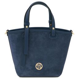 Glacette Sac Seau en Cuir Suédé Bleu foncé TL142261