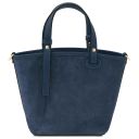 Glacette Suede Leather Bucket bag Dark Blue TL142261