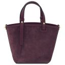 Glacette Bolso Cubo Secchiello en Piel Agamuzada Bordeaux TL142261
