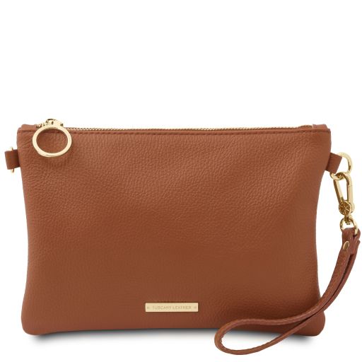 TL Bag Soft Leather Clutch Cognac TL142029