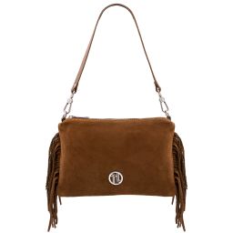 Nomade Sac à Main en Cuir Daim et Franges Cognac TL142495