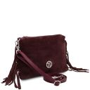 Nomade Bolso Noche en Piel de Gamuza con Flecos Bordeaux TL142495