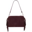 Nomade Suede Leather Fringe Clutch Bordeaux TL142495