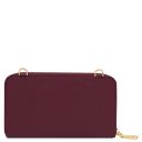 Urania Leather Wallet/phone Holder With Strap Bordeaux TL142433