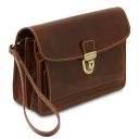 Max Leather Handy Wrist bag Brown TL8075