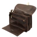 Max Elegante Handgelenktasche/Herrentasche aus Leder Dunkelbraun TL8075