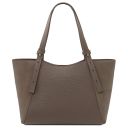 Libra Schultertasche aus Leder Dunkel Taupe TL142508
