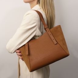 Libra Leather Shoulder bag Beige TL142508
