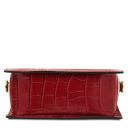 Croque Croc Print Leather Handbag Red TL142503