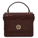 Croque Bolso a Mano en Piel Efecto Coco Café TL142503