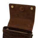 Croque Bolso a Mano en Piel Efecto Coco Café TL142503