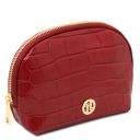 Vera Neceser en Piel Efecto Coco Rojo TL142514