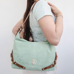 Sierra Suede Leather Shoulder bag Dark Brown TL142419