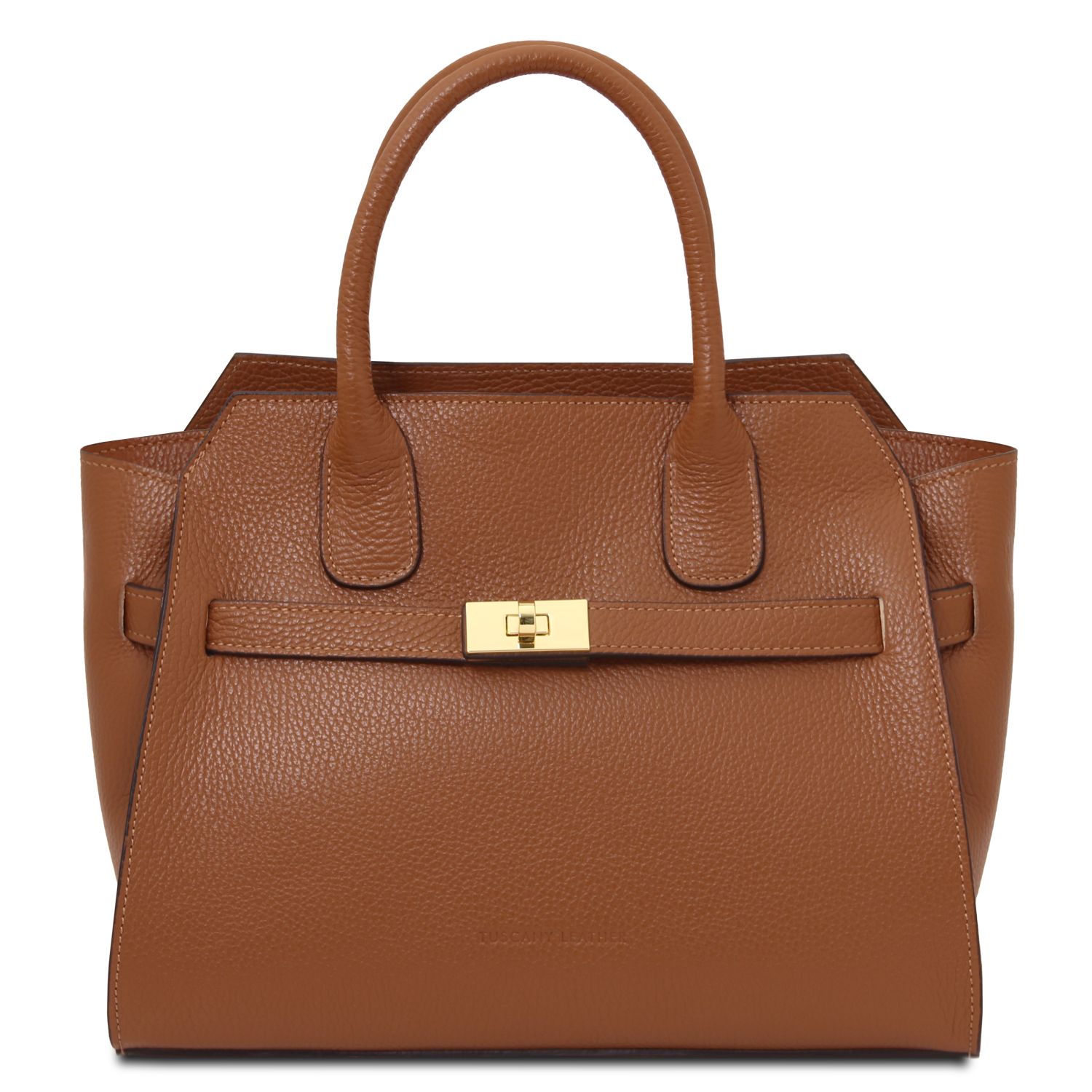 Borsa a mano in pelle Cognac