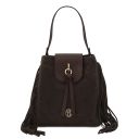 Nomade Suede Leather Fringe Shoulder bag Dark Brown TL142512