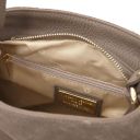 Nomade Borsa a Spalla in Pelle Scamosciata con Frange Talpa scuro TL142512