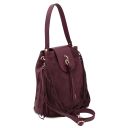 Nomade Suede Leather Fringe Shoulder bag Bordeaux TL142512