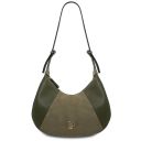 Goccia Bolso Hobo en Piel Verde Oscuro TL142515