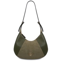 Goccia Leather Hobo bag Forest Green TL142515