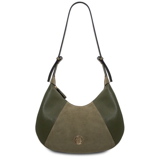 Goccia Bolso Hobo en Piel Verde Oscuro TL142515