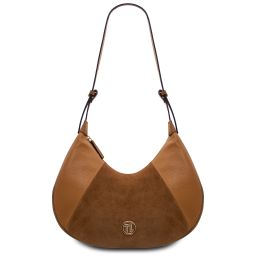 Goccia Beuteltasche aus Leder Cognac TL142515