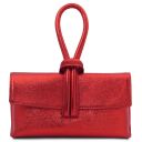 TL Bag Metallic Leather Clutch Red TL141993