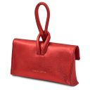 TL Bag Metallic Leather Clutch Red TL141993