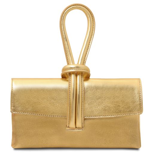 TL Bag Metallic Leather Clutch Gold TL141993