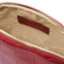 Linosa Bolso a Mano en Piel Efecto Coco y Neceser en Piel Efecto Coco Rojo TL142522
