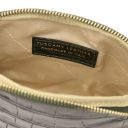 Linosa Bolso a Mano en Piel Efecto Coco y Neceser en Piel Efecto Coco Verde Oscuro TL142522