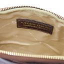 Linosa Croc Print Leather Handbag and Croc Print Leather Toiletry Case Coffee TL142522