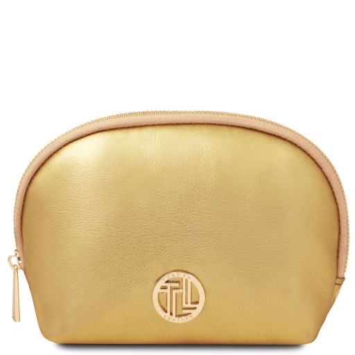 Vera Trousse in Pelle Morbida Metallic Oro TL142520