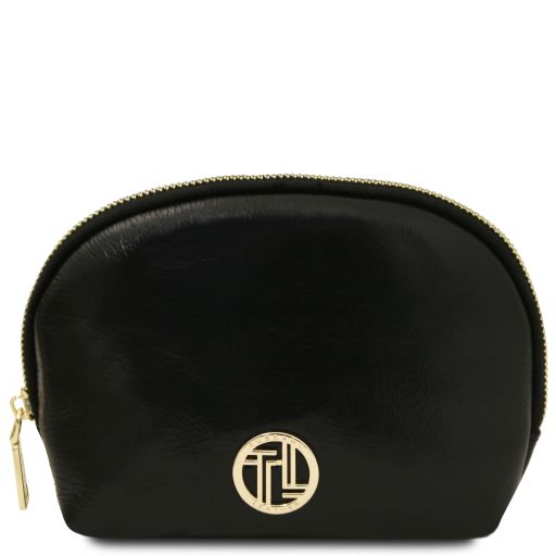 Vera Soft Metallic Leather Toiletry Case Black TL142520