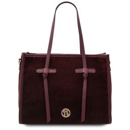 Frame Bolso en Piel Agamuzada Bordeaux TL142513