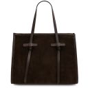 Frame Suede Leather Shoulder bag Dark Brown TL142513