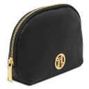 Formentera Sac à Main en Cuir et Trousse de Toilette en Cuir Souple Noir TL142524